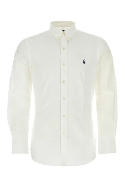 Polo Ralph Lauren White Stretch Cotton Shirt In 002