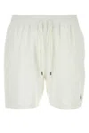 Polo Ralph Lauren White Stretch Polyester Swimming Shorts In White