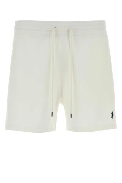 Polo Ralph Lauren White Stretch Polyester Swimming Shorts