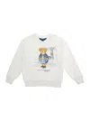 Polo Ralph Lauren White Sweatshirt With Maxi Logo Print On The Front And Logo Lettering On The Front In Cotton Blend G In White