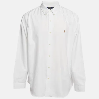 Pre-owned Polo Ralph Lauren White Synthetic Button Front Long Sleeve Shirt Xxl