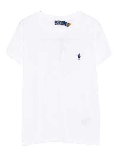 Polo Ralph Lauren White T-shirt In Cotton With Blue Pony