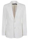 Polo Ralph Lauren Striped Linen Blazer With Patch Pockets In White