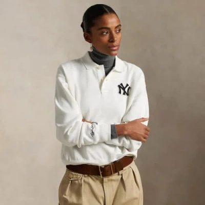 Polo Ralph Lauren White Yankees  Fleece Polo