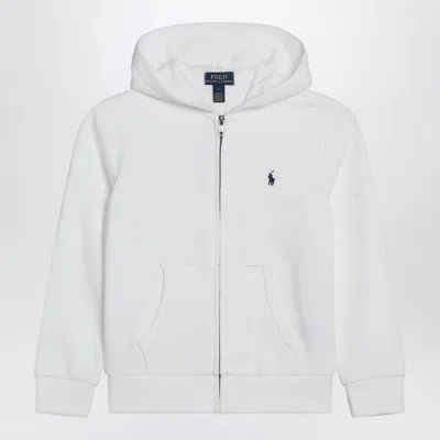 POLO RALPH LAUREN WHITE ZIP-UP SWEATSHIRT IN COTTON BLEND