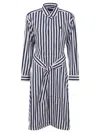 Polo Ralph Lauren Embroidered Poplin Shirt Dress With Belted Waist In Blue