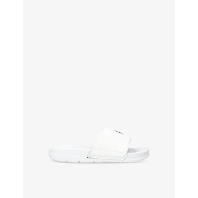Polo Ralph Lauren Babies' Boys' Fairview Polo Pony-embroidered Woven Sliders In White/navy