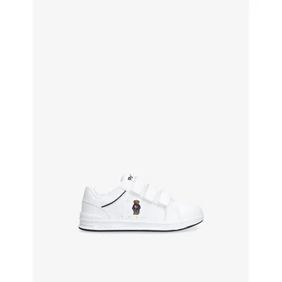 Polo Ralph Lauren White/navy Kids' Heritage Court Ez Faux-leather Trainers Eur 26 / 8.5 Uk