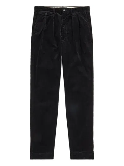Polo Ralph Lauren Whitman Pleated Corduroy Trousers In Black