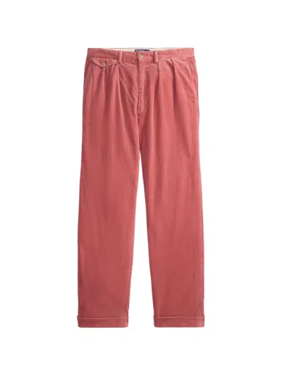 Polo Ralph Lauren Whitman Pleated Corduroy Trousers In Pink