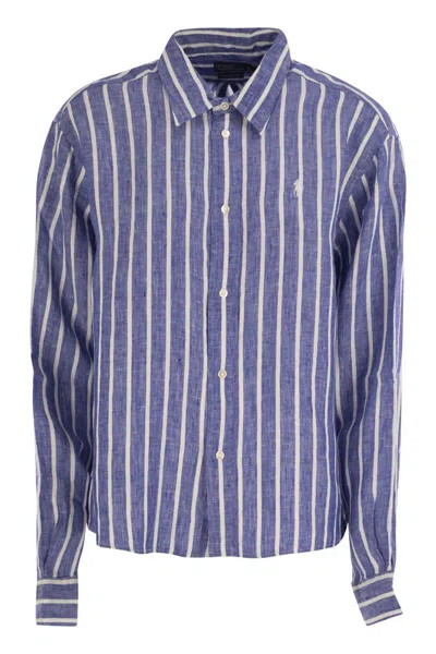 POLO RALPH LAUREN POLO RALPH LAUREN WIDE AND SHORT VICHY LINEN SHIRT