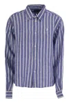 Polo Ralph Lauren Wide And Short Vichy Linen Shirt In Blue
