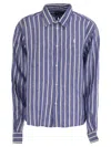 Polo Ralph Lauren Wide And Short Vichy Linen Shirt In Blue