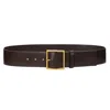 Polo Ralph Lauren Wide Leather Square-buckle Belt In Brown