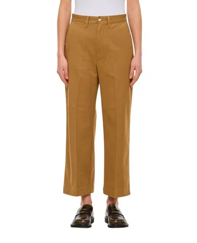 Polo Ralph Lauren High-waisted Cropped Trousers In Beige