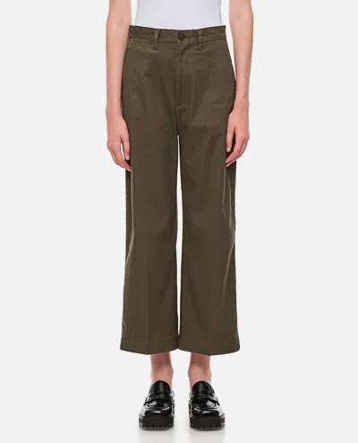 Polo Ralph Lauren Wide Leg Cropped Chino Pants In Grün
