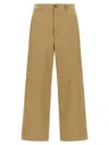 Polo Ralph Lauren Wide-leg Cropped Pants With Zip Closure In Brown