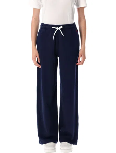 Polo Ralph Lauren Wide-leg Drawstring Track Pants In Blue