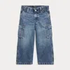 Polo Ralph Lauren Wide-leg Indigo Cargo Jean In Talua Wash