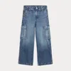 Polo Ralph Lauren Wide-leg Indigo Cargo Jean In Talua Wash