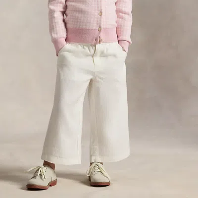 Polo Ralph Lauren Kids' Wide-leg Linen Pant In Deckwash White