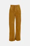 Polo Ralph Lauren Corduroy Wide-leg Cropped Trousers In Gold