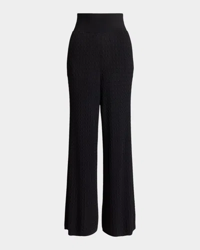 Polo Ralph Lauren Wide-leg Sweater Pants In Black