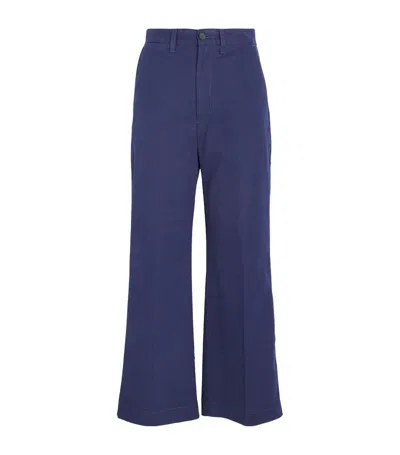 Polo Ralph Lauren Wide-leg Tailored Trousers In Navy