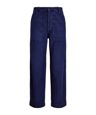 Polo Ralph Lauren Wide-leg Trousers In Navy Blue