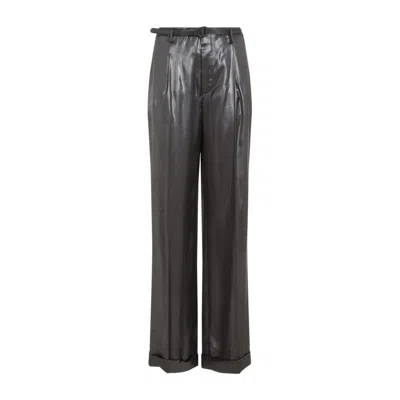 Polo Ralph Lauren Wide-leg Trousers With High Waist In Grey