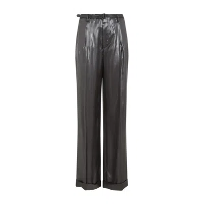 Polo Ralph Lauren Wide-leg Trousers With High Waist In Grey