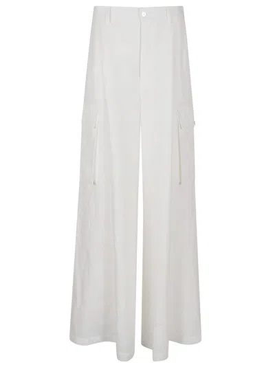 POLO RALPH LAUREN POLO RALPH LAUREN WIDE-LEG WHITE LINEN PANTS