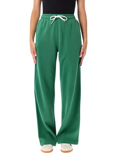 Polo Ralph Lauren Wide-leg Cotton-blend Track Pants With Embroidered Pony In Verde