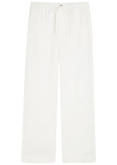 Polo Ralph Lauren Wide-leg Linen Trousers In White