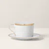 Polo Ralph Lauren Wilshire Cup & Saucer In Gold/white