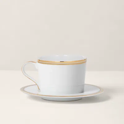 Polo Ralph Lauren Wilshire Cup & Saucer In Gold/white