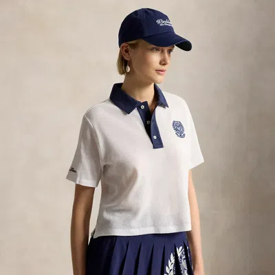 Polo Ralph Lauren Wimbledon Cotton Polo Shirt In Deckwash White/navy