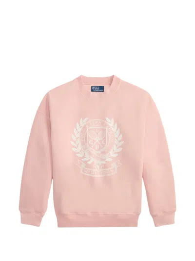 Polo Ralph Lauren Wimbledon Crest-embroidered Sweatshirt In Animal Print