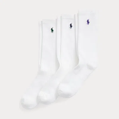 Polo Ralph Lauren Wimbledon Crew Sock 3-pack In White