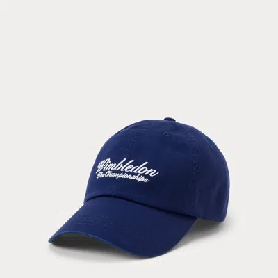 Polo Ralph Lauren Wimbledon Embroidered Twill Cap In Refined Navy In Neutral