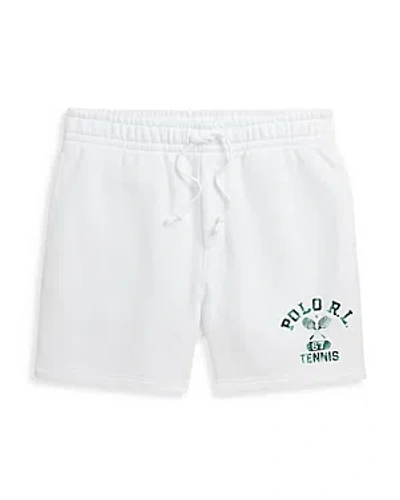 Polo Ralph Lauren Wimbledon Fleece Graphic Shorts In White