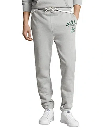Polo Ralph Lauren Wimbledon Fleece Graphic Sweatpants In Spring Heather