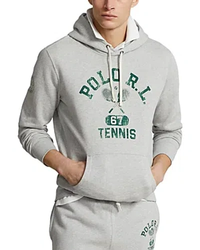 Polo Ralph Lauren Wimbledon Graphic Fleece Hoodie In Gray