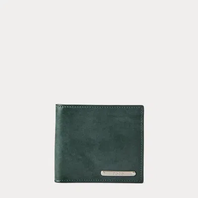 Polo Ralph Lauren Wimbledon Leather Billfold Wallet In Green