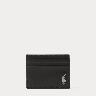 Polo Ralph Lauren Wimbledon Leather Card Case In Black