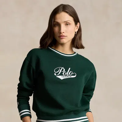 Polo Ralph Lauren Wimbledon Logo Fleece Sweatshirt In Green