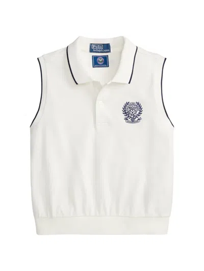 Polo Ralph Lauren Wimbledon Sleeveless Polo Shirt In White