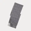 Polo Ralph Lauren Windowpane Plaid Wool-blend Scarf In Gray