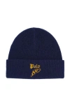 Polo Ralph Lauren Winged Foot Beanie In Blue