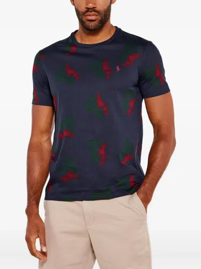 Polo Ralph Lauren Winged-logo Print T-shirt In Blue